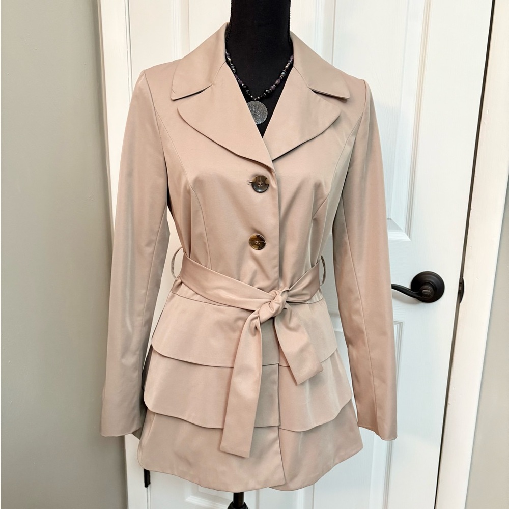 Chic Tan Ruffled Hem Jacket🤎 - Picture 3 of 8